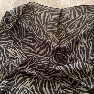 Ladies zebra print pants with tie waist